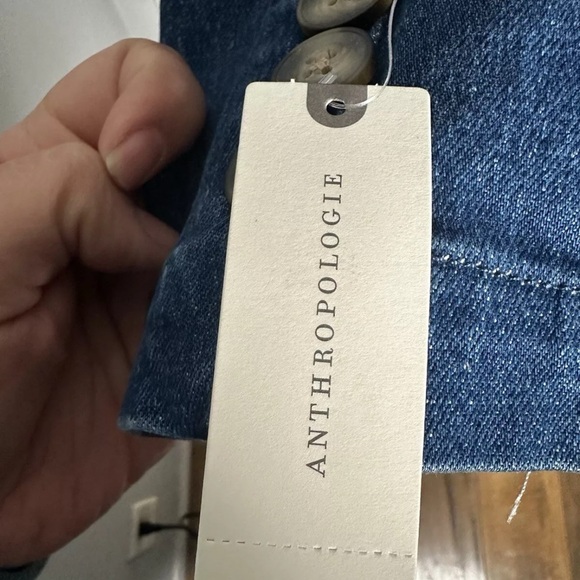 ANTHROPOLOGIE Pilcro Double Breasted Denim Blazer Jean Jacket Medium NWT AB3 - Picture 8 of 10